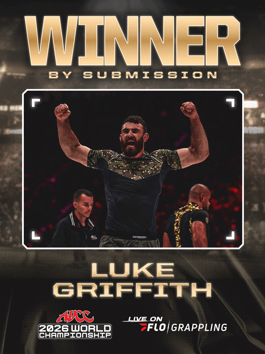 FloGrappling's tweet photo. A comeback for the history books. 📚

Luke Griffith is your 2026 ADCC -99kg World Champion.

[ #ADCCWorlds | Sept 12-13 | Live on FloGrappling📺 ] https://t.co/MNlxG3EDTH