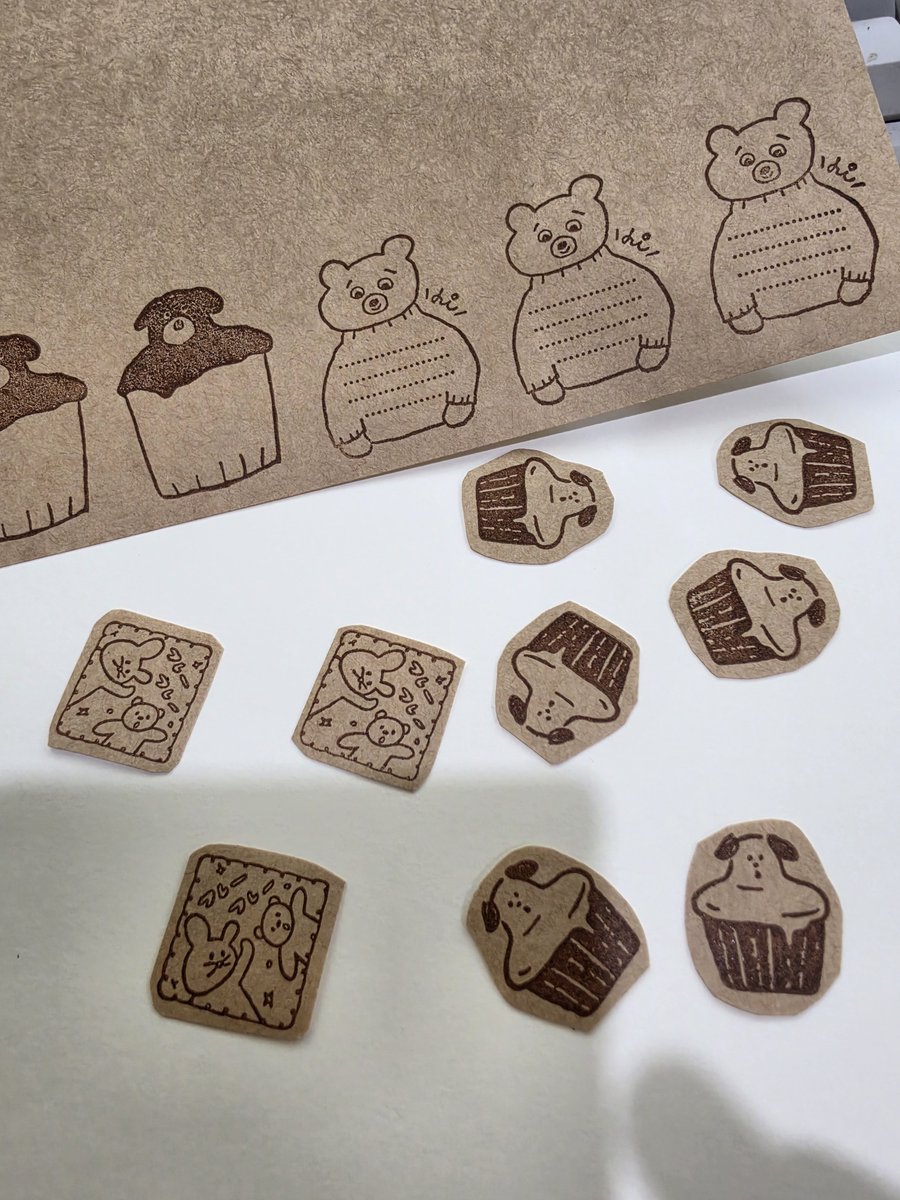 goodspeed0271's tweet photo. Loftの文フェスで手に入れたニコレシピさんのスタンプでクラフトシールを量産🍰
#すたぽん https://t.co/pw0zpxzJbl