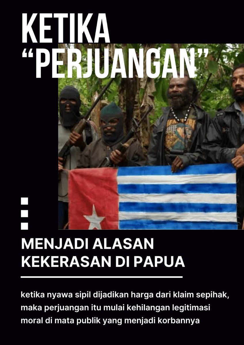 GeioRiz's tweet photo. KETIKA PERJUANGAN MENJADI ALASAN KEKERASAN DI PAPUA
#kkb #komnasham #komnasperempuan #papua #separatis https://t.co/X5bDHGR11f