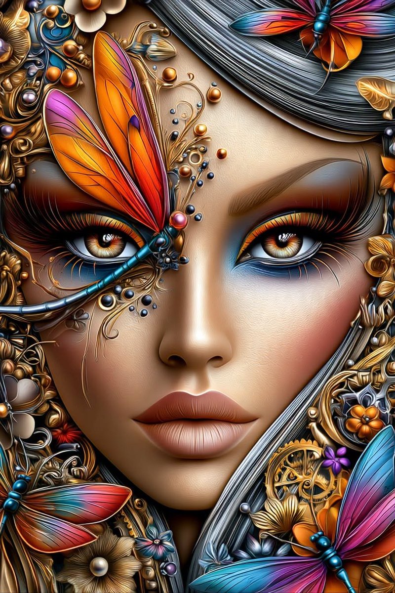bionicanadian's tweet photo. Phrase: Rosy pout Tag: #bionicanadian @bionicanadian 4likes/RT Pic⬇️@FoxProse 
Amber eyes &amp; jeweled dragonflies &amp; a rosy pout to entice you with her soft color. She's a steampunk dream surrounding herself with turquoise and magenta, with azure edges, she's the answer that awaits! https://t.co/6B8ww98oWT
