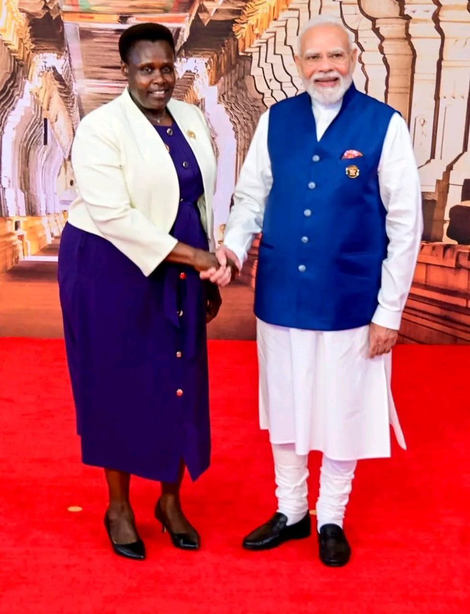 UGHighCommND's tweet photo. Day 2 of the 18th BRICS Summit 

H.E the Vice President joined other Heads of State/ Heads of Delegation for a Family Photo and thereafter delivered Uganda's statement during the Open Session “Resilience, Innovation, Cooperation and
Sustainability: Shaping the Future for Inclusive Global Growth”