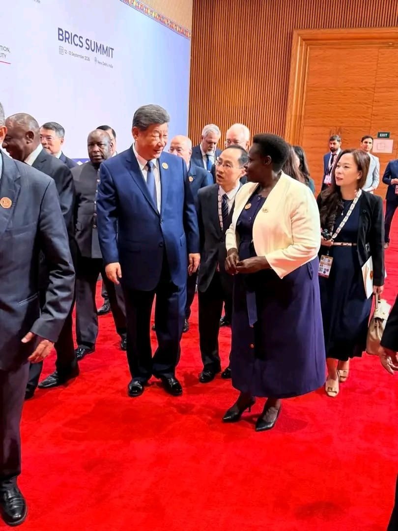 UGHighCommND's tweet photo. Day 2 of the 18th BRICS Summit 

H.E the Vice President joined other Heads of State/ Heads of Delegation for a Family Photo and thereafter delivered Uganda's statement during the Open Session “Resilience, Innovation, Cooperation and
Sustainability: Shaping the Future for Inclusive Global Growth”