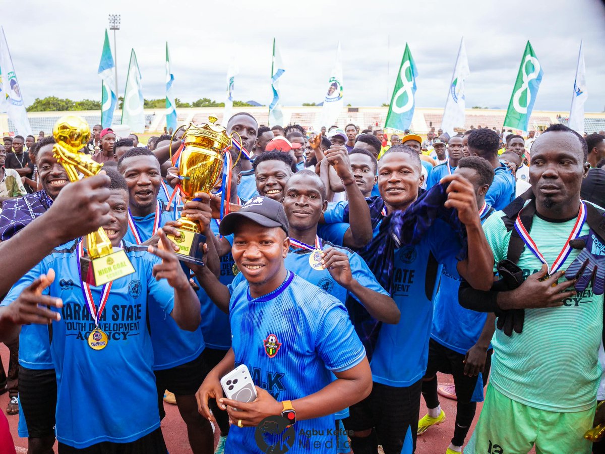 GovAgbuKefas's tweet photo. Lovers of football and passionate supporters trooped out to witness the thrilling grand finale of the Jalingo Champions League. I was at the Jolly Nyame Stadium, Jalingo, yesterday, to watch it live.

At full time, the score stood at 3-0, with Youth Development Agency FC emerging champions after a dominant victory over ATC FC. 
Awards and trophies were presented to outstanding players and teams. I had the honour of presenting the Championship Trophy to Youth Development Agency FC.

My love and commitment to youth development have spurred this administration to prioritize sports. We have witnessed the immense talent and passion for football among young people in Taraba State. 

I have directed the State Sports Commission to set up a committee to scout football talents across the 16 Local Government Areas of Taraba State. The Commission is also to organize similar competitions at the LGA level to deepen grassroots participation.

Furthermore, our administration will establish a Sports Academy dedicated to identifying, training, and nurturing young sporting talents in the state, ahead of the forthcoming Sports Festival.

The Jolly Nyame Stadium in Jalingo and the Wukari Stadium have both been awarded for remodeling and reconstruction. Work will commence soon.

Our young footballers deserve every opportunity to showcase their talents and be groomed for professional careers, and we will stop at nothing to support them.

#MovingForward