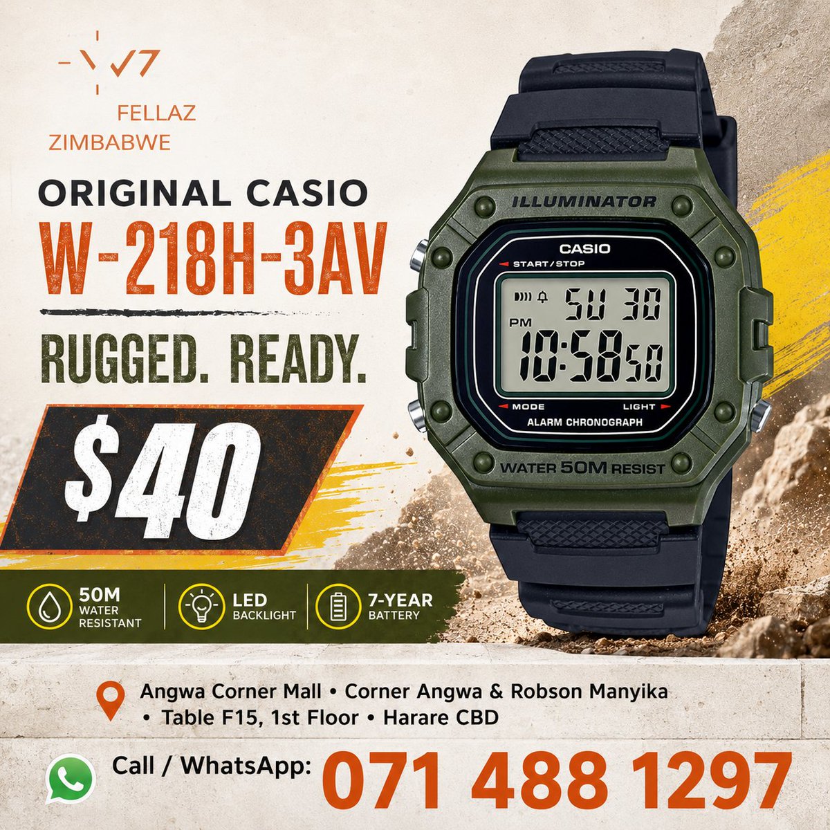 watchfellaz's tweet photo. @redmarketsunday We are your trusted supplier of original Watch brands such as Casio, watch accessories such as straps, batteries&amp; more

Also in stock are imported genuine leather wallets for men. 

Call/app: 0714881297

Angwa Corner Mall, Corner Angwa &amp; Robson Manyika, Table F15, 1st floor https://t.co/wKWvo1oPI2