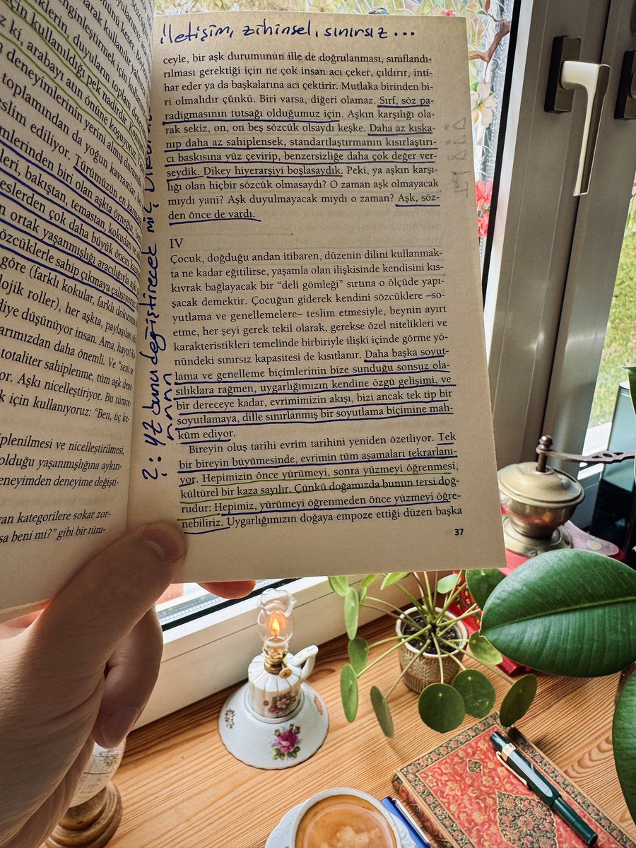 gezenhikayeci's tweet photo. Kitapları eşimle ortak okuduğumuz için farklı renkte kalemlerle altını çiziyor, not alıyoruz. Cehenneme Övgü öyle güzel ki, bazı sayfalar böyle görünüyor :) https://t.co/aXjygo0Muo