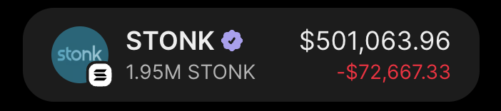 charlottecodes's tweet photo. i bought $5k worth of $stonk, and today it's worth more than $500k.

retail looks at this and calls it a "lucky hit., the reality is very different.

do you know how many nights i spent unable to sleep, unable to eat, crying just to get to this point?

you have no fucking idea.

i sacrificed my entire life, nights out, family time, everything, to get where i am today.

now i'm a millionaire with enough time to travel the world and enjoy every unnecessary luxury i want.

i'm completely locked in, and i'm not slowing down one bit.