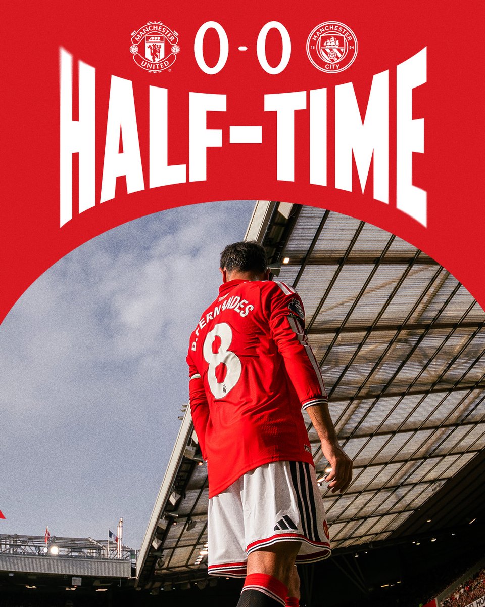 ManUtd's tweet photo. All square at the interval ⚖️