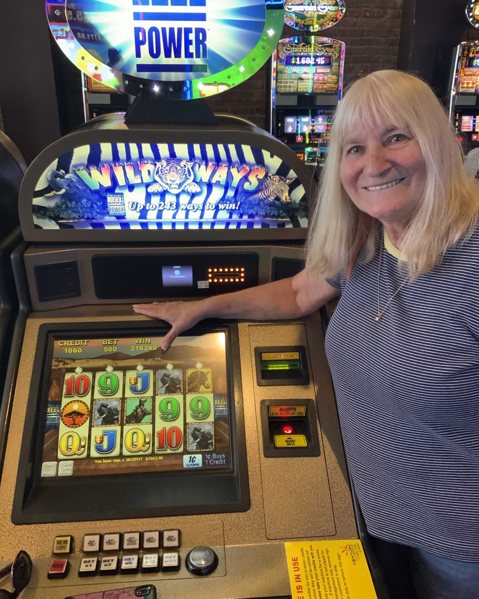 CenturyCasinoCR's tweet photo. Lena was getting wild when she hit Wild Ways for $3,162!   🐯 🎉 🥁 
#winnerszone #centurycasino 

Gambling problem?  Call or text 1.800.GAMBLER. https://t.co/RVOGKMyHZO