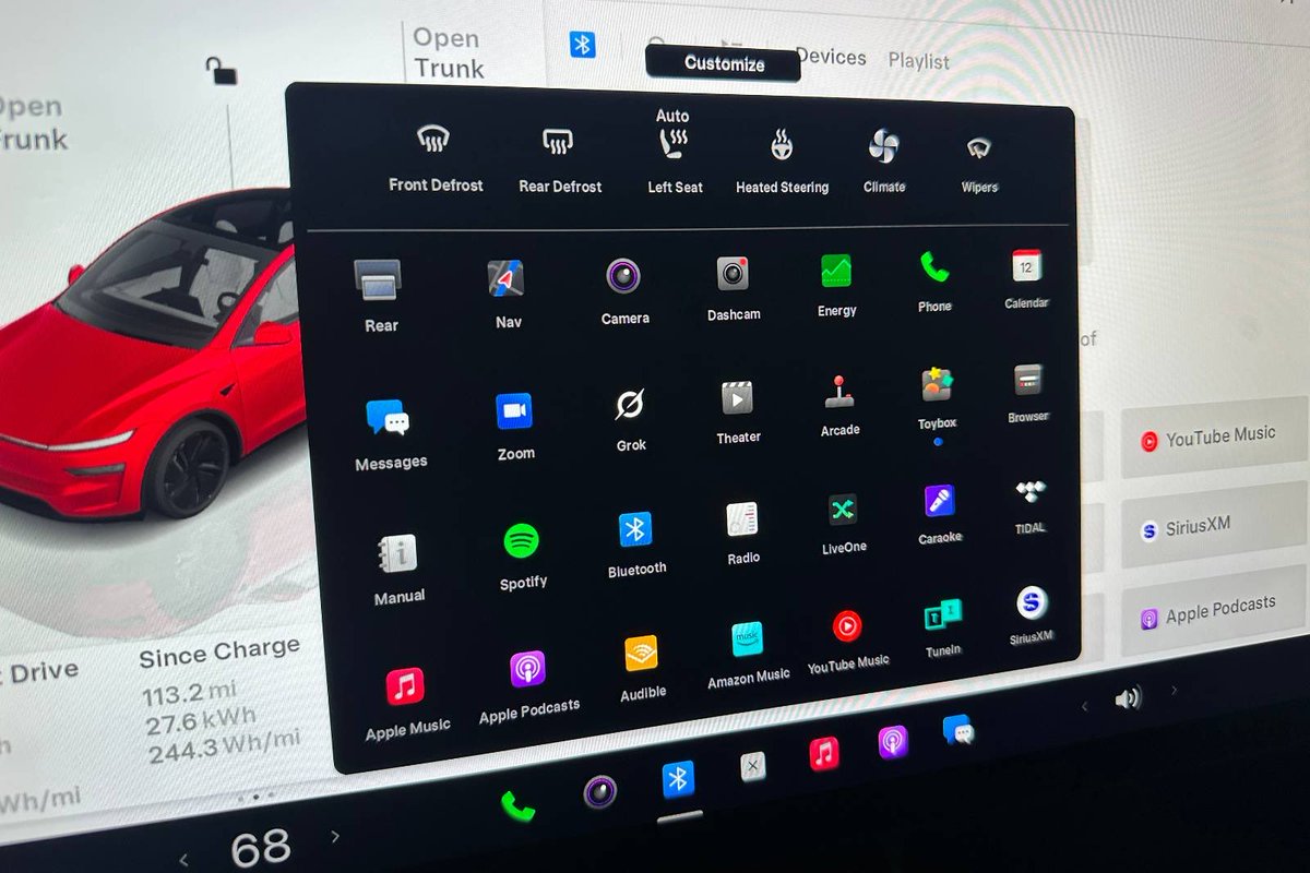 dtkachev's tweet photo. In-vehicle Holiday Season Wish List:
1. @bot + @grok unified with profile sync
2. Native vehicle MCP via @bot and read-only subset of APIs
3. Each account owner and @robotaxi passenger gets to build a single native app via in-vehicle @bot only with option to share with the world of users
P.S. Let kids build light-shows, games, infotainment overlays while enjoying the safest vehicles on the planet…
@Tesla @aelluswamy