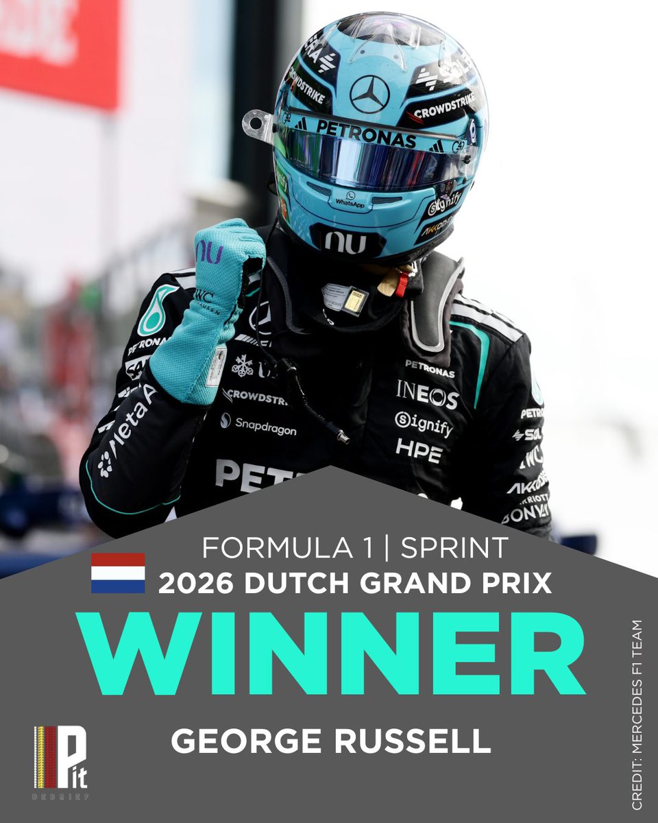 BrantLuongncgp's tweet photo. Russell wins the Zandvoort Sprint! George delivers a commanding pole-to-flag victory, taking maximum points in the final Dutch GP Sprint. https://t.co/yN67rDXB4D
