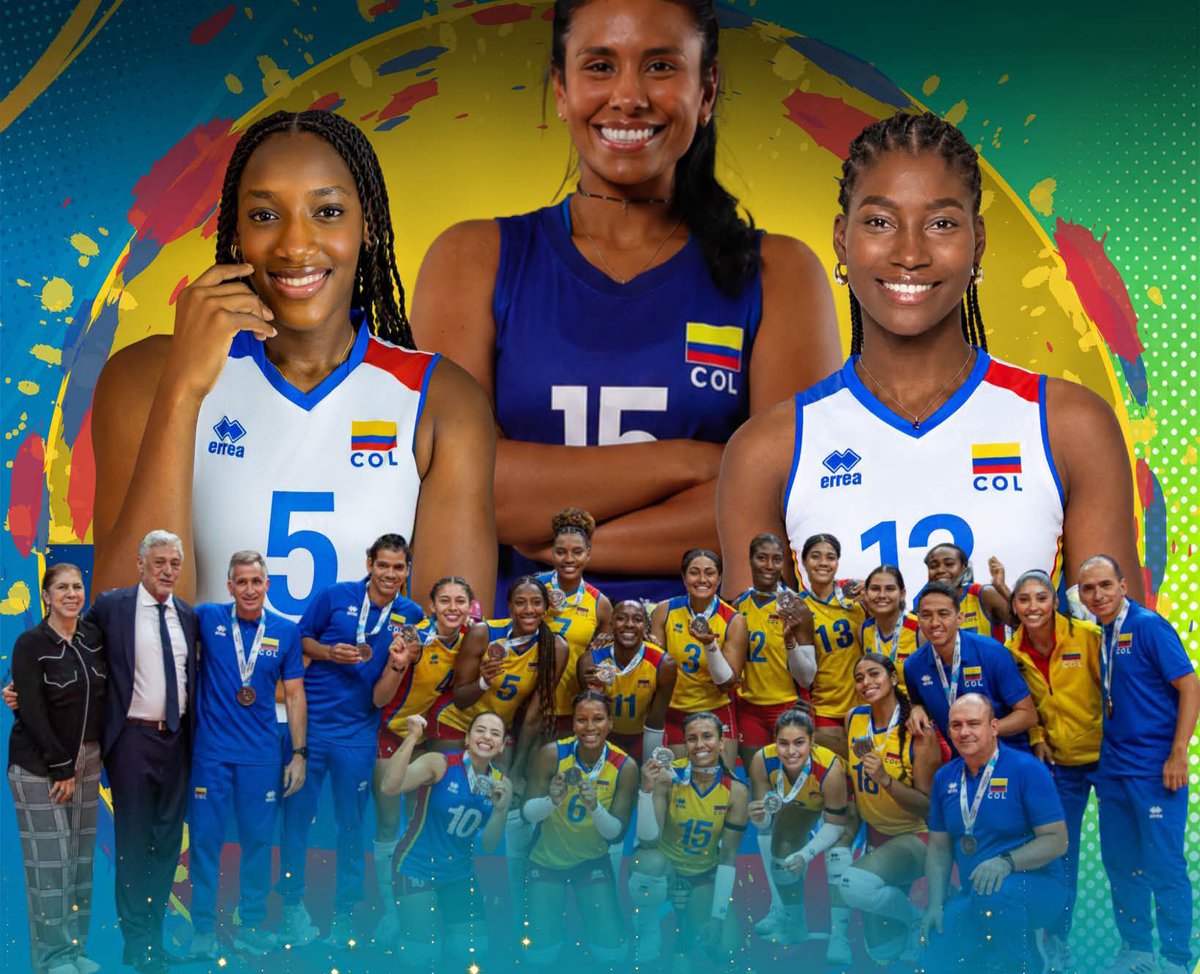 torresolimpico's tweet photo. Medalla de bronce para COLOMBIA en Suramericano de Voleibol🥉🇨🇴

El seleccionado nacional femenino cerró hoy domingo participación en el Campeonato Sudamericano Femenino Clasificatorio Olímpico ganando la medalla de bronce. 

En el cierre, COLOMBIA cayó 3-1 ante Venezuela, https://t.co/Tkyazqw55j