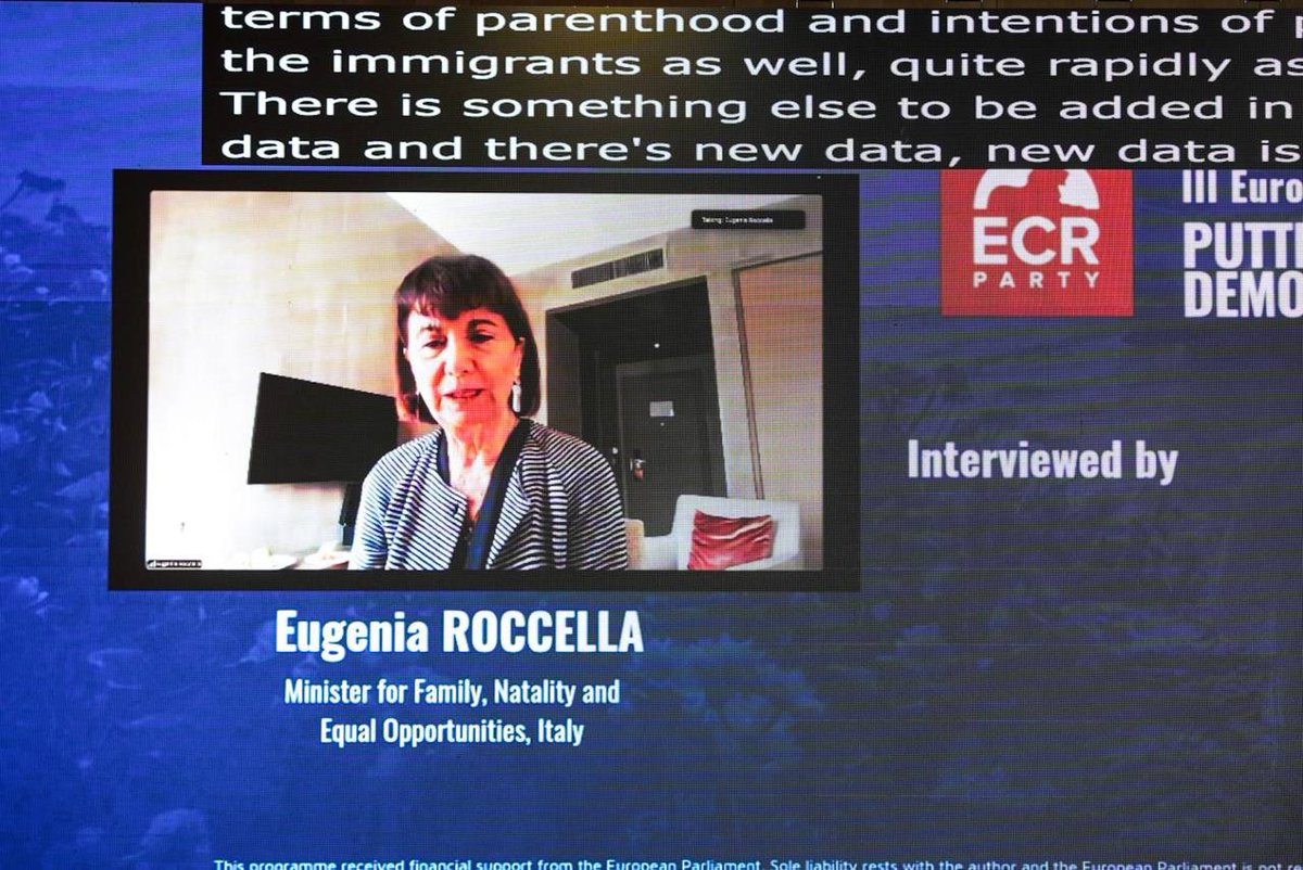 ECRparty's tweet photo. 🇮🇹 A conversation with Eugenia Roccella
At the III European Congress on Family, Antonio GIORDANO, MP and ECR Party Secretary General, sat down with Eugenia ROCCELLA, Italy’s Minister for Family, Natality and Equal Opportunities.
Their conversation focused on demographic policy, support for families and the political choices needed to address Europe’s declining birth rates.