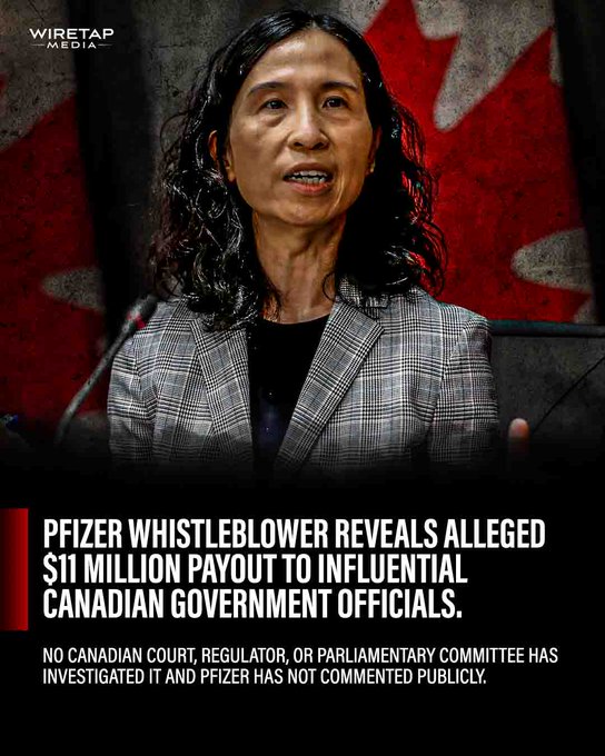 WiretapMediaCa's tweet photo. 🚨Allison Inquiry🚨

"Follow the Money" Det. Helen Grus tells CPC MPs at the Inquiry—and where they should start is with Pfizer's alleged $11 million payout to influential government officials. 

Canada's conflict-of-interest rules require public office holders to disclose financial relationships that may conflict with public policy—and no Canadian Court, regulator, or parliamentary committee has even committed to looking into this scandal. 

If the Government truly believes in democracy, then they believe in the rule of law—and everyone involved in this criminal conspiracy should be brought to justice. 

Heads need to roll.