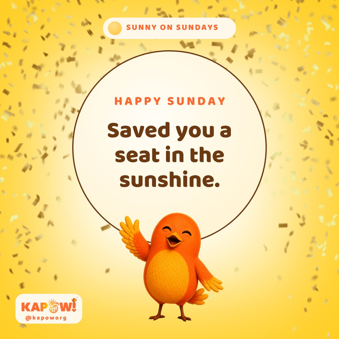 KapowOrg's tweet photo. 🐦🧡 Happy Sunday!

Today’s little ray of sunshine:

☀️ Saved you a seat in the sunshine. ☀️

There’s always room for one more in Sunny’s flock!

Find something that makes your heart happy today and enjoy the moment. 🌞🧡

#SunnyOnSundays #BeKAPOW #KAPOW https://t.co/aez6VNQo9y