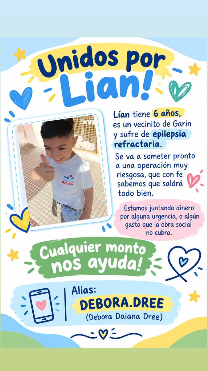gladysleo2's tweet photo. Lían es el hijito de una amiga de mi familia. Necesita una operación de cabeza urgente para mejorar su calidad de vida. De no hacer la operación, las consecuencias serían tremendas.
Cualquier colaboración, por mínima que sea, es muy importante para esta familia. Compartan 💖🙏 https://t.co/lgdb3YdyAC