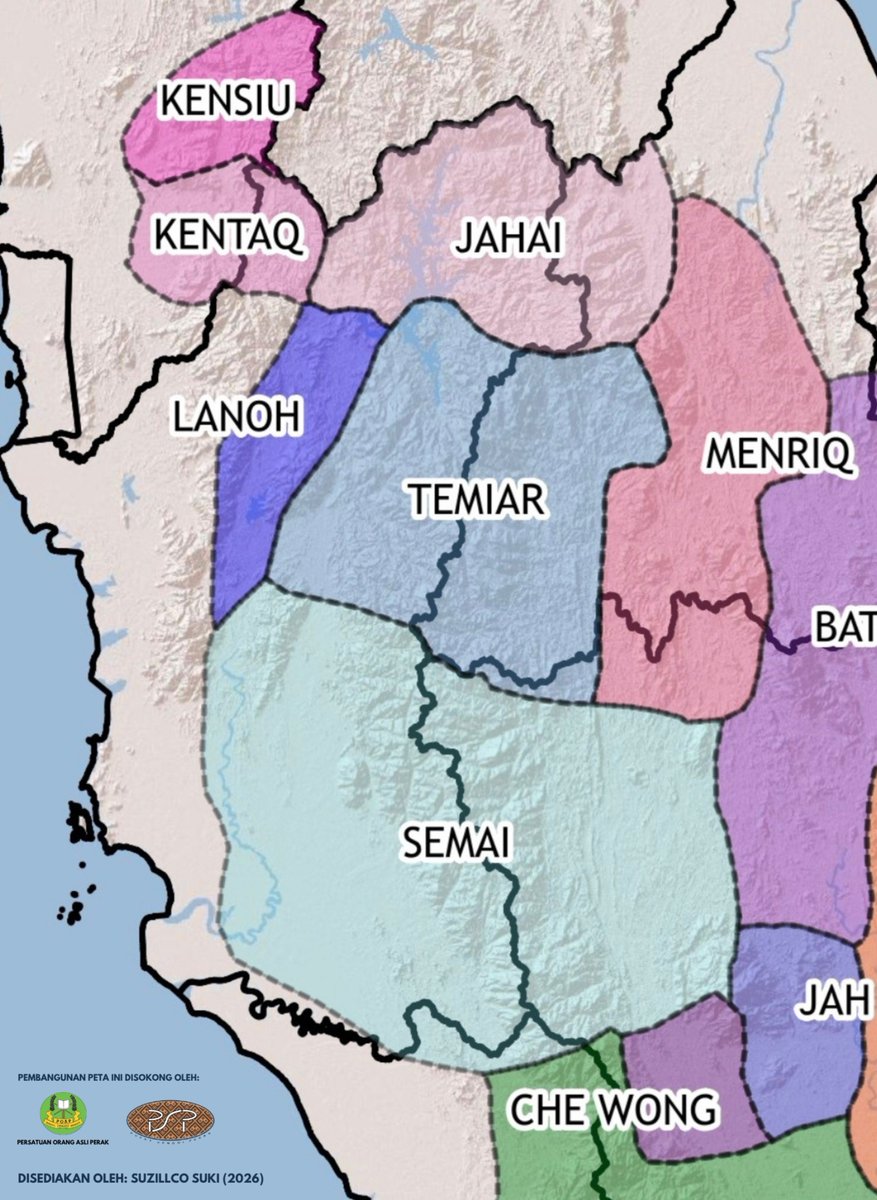 BahAzillMee's tweet photo. Penempatan Tradisional Orang Asli di Perak didominasi oleh Suku Negrito dan Senoi melibatkan:
🔹 Senoi: Semai &amp; Temiar (Majoriti)
🔹 Negrito: Jahai, Lanoh &amp; Kentaq
Tiada satu pun Suku Melayu Proto di Perak dan perbezaannya amat ketara dari segi budaya, bahasa dan identiti https://t.co/nZQOR2bFF3