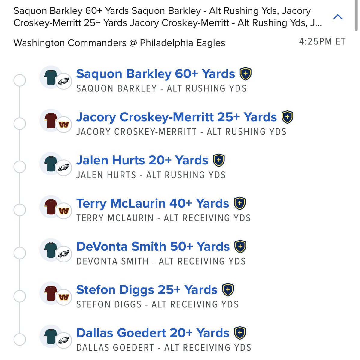 MidnightGreenrm's tweet photo. Aldo’s parlay for today’s Commanders vs Eagles game. +920

ATD scorers I like in this game:

Saquon Barkley (-120)
Jalen Hurts (+125)
Jayden Daniels (+270) https://t.co/G9IczbPd5a