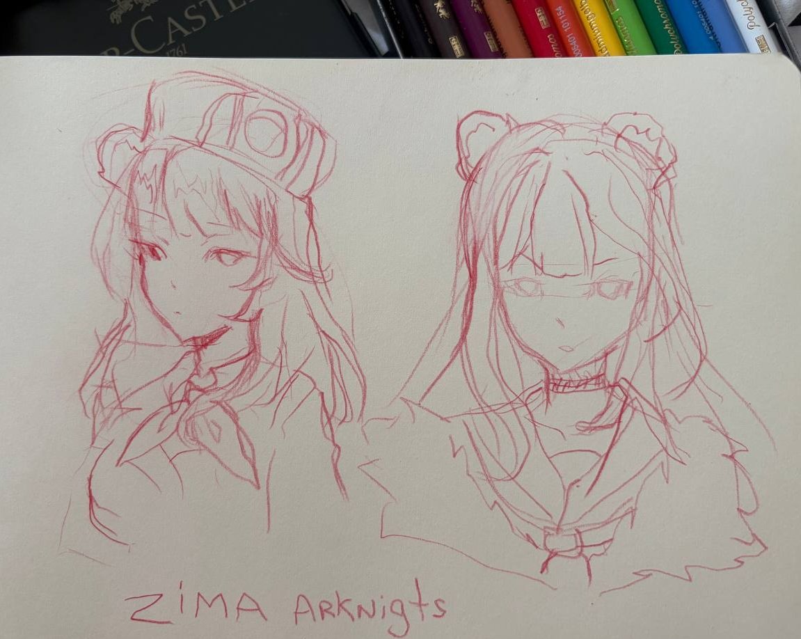 whitekitsu13143's tweet photo. A left-handed sketch of Zima (I'm right-handed and trying to learn to draw left-handed) 
#ズィマー #Arknightsㅤ https://t.co/OVzgtD8THM