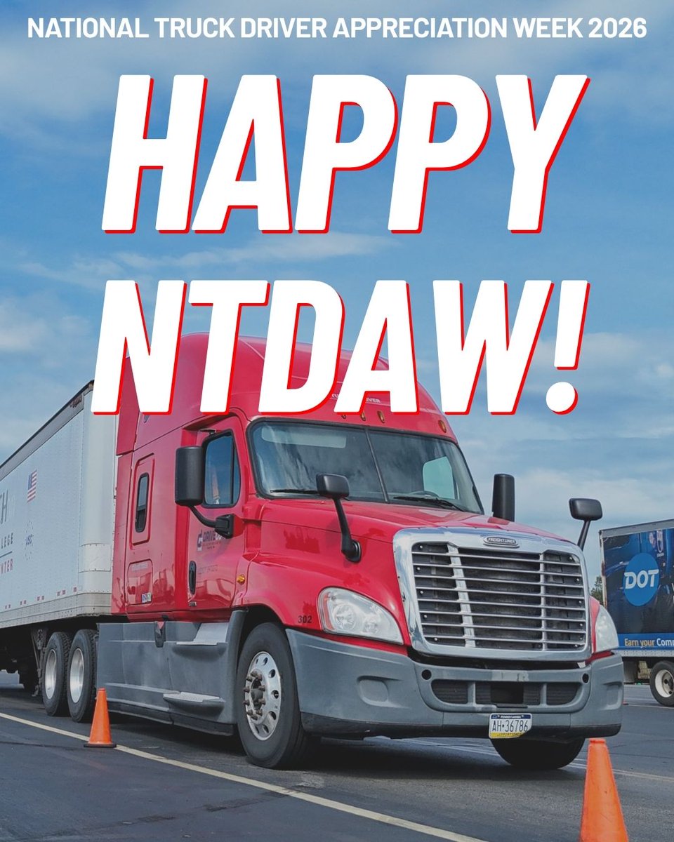 DriveCoCDL's tweet photo. It's National Truck Driver Appreciation Week! 🎉

Everything you touched today probably arrived on a truck at some point. This week, we're celebrating the drivers who make it happen. 
#NTDAW26 #ThankATrucker https://t.co/hcqfZEarS6