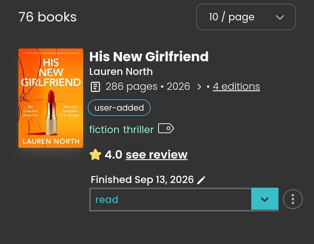 ceysnotreading's tweet photo. ⠀
♡⠀ ⠀⠀⠀ book seventy-six — his new girlfriend (arc) [ 4 / 5 stars ☆ ] 
⠀ https://t.co/C2rbFWS92M