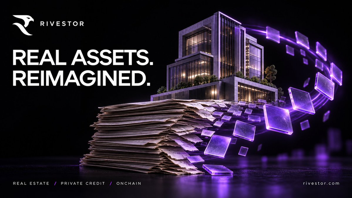 Rivestor_com's tweet photo. Wall Street sold you illiquid paper and called it wealth. Real estate & private debt shouldn’t be locked behind ancient paperwork.  

RWA tokenization turns trillion-dollar assets into liquid, tradeable tokens.  

@Rivestor_com  gives you instant access, global yield & real liquidity.⚡️

Soon on @ponsdotfamily and @RobinhoodApp