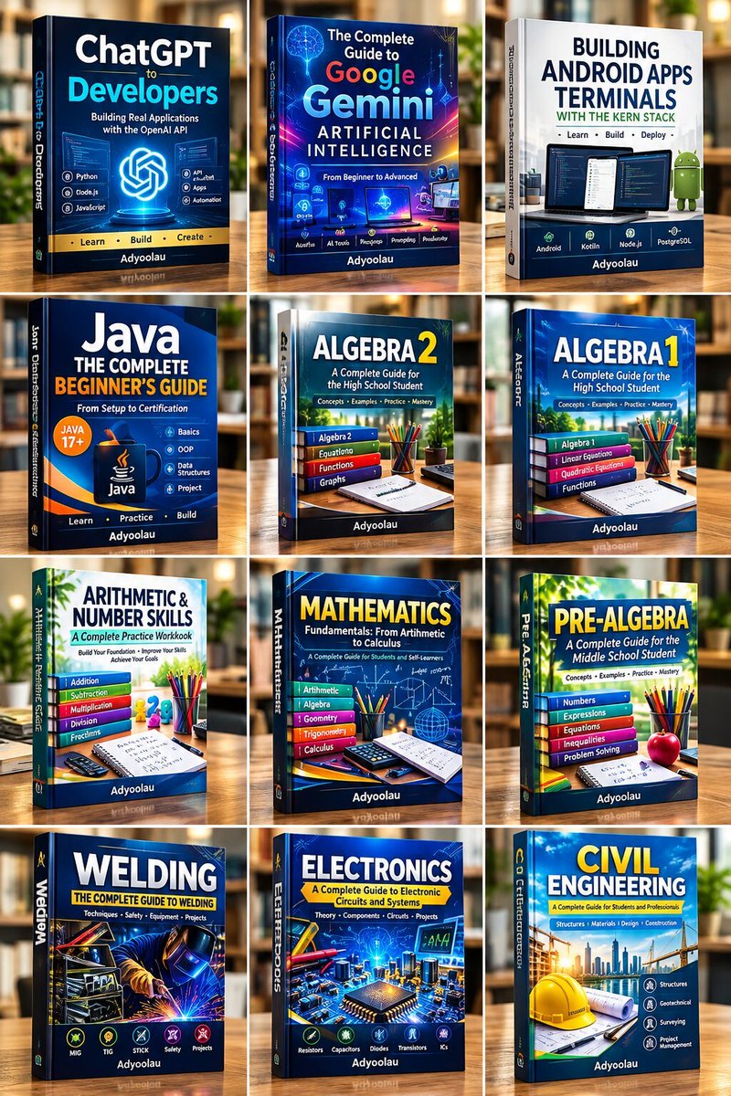 adyoolau's tweet photo. Discover practical ebooks covering AI, ChatGPT, Programming, Mathematics, Electronics, Engineering & more. 🔥
Whether you're a beginner or leveling up your skills, there's something for your next learning journey. #ebooks #kdp
https://t.co/LpVIC47P5R
https://t.co/LpVIC47P5R https://t.co/DBpot6ZVFG