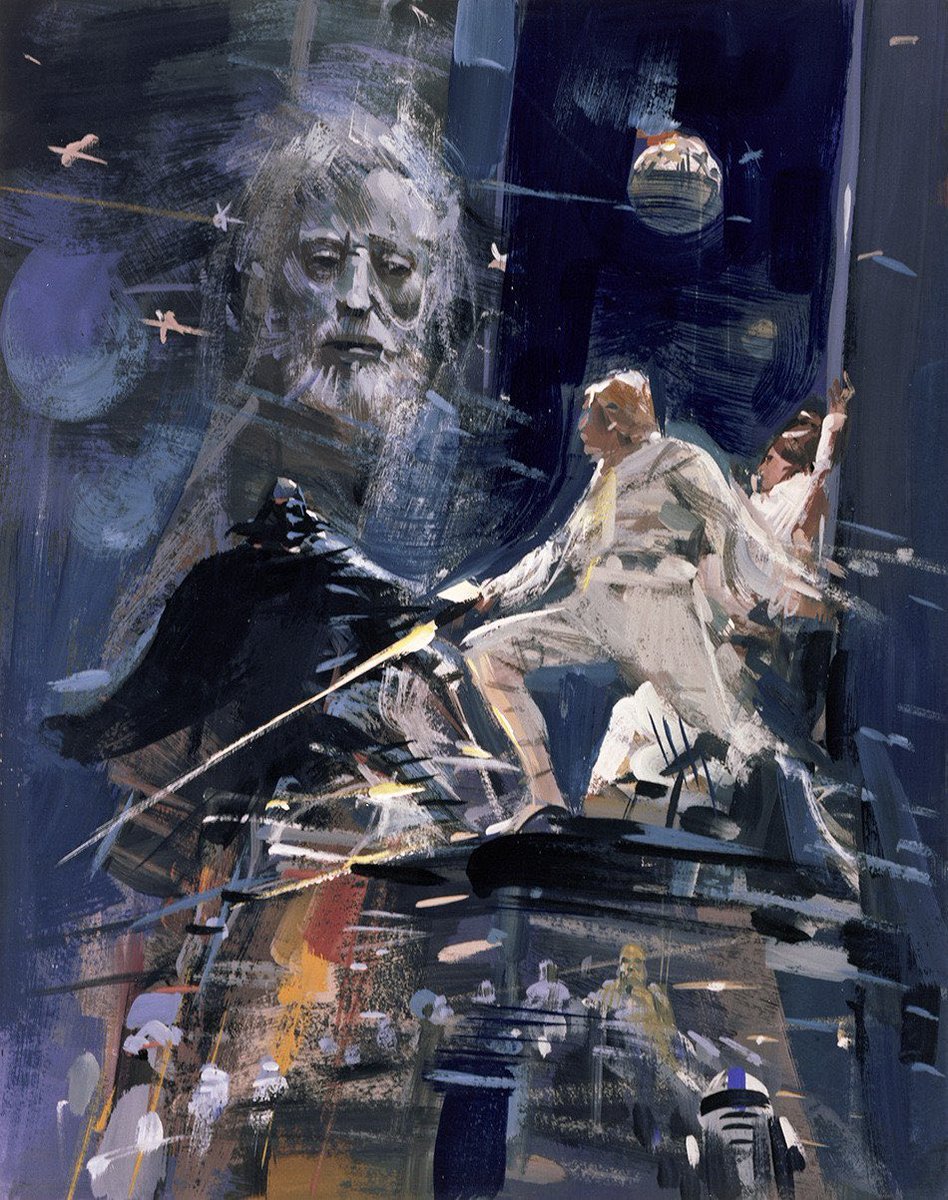 SciFiArchives's tweet photo. John Berkey’s Star Wars poster, 1977. One of the most beautiful pieces of early Star Wars art. https://t.co/L6t5bZPmZS