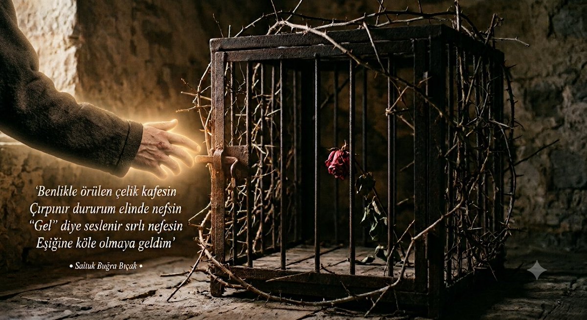 CakSaltuk's tweet photo. Benlikle örülen çelik kafesin
Çırpınır dururum elinde nefsin
"Gel" diye seslenir sırlı nefesin
Eşiğine köle olmaya geldim

Kitap: Gül Yâresi
Şiir: Geldim Ey Yâr https://t.co/TpTGXRrbXw