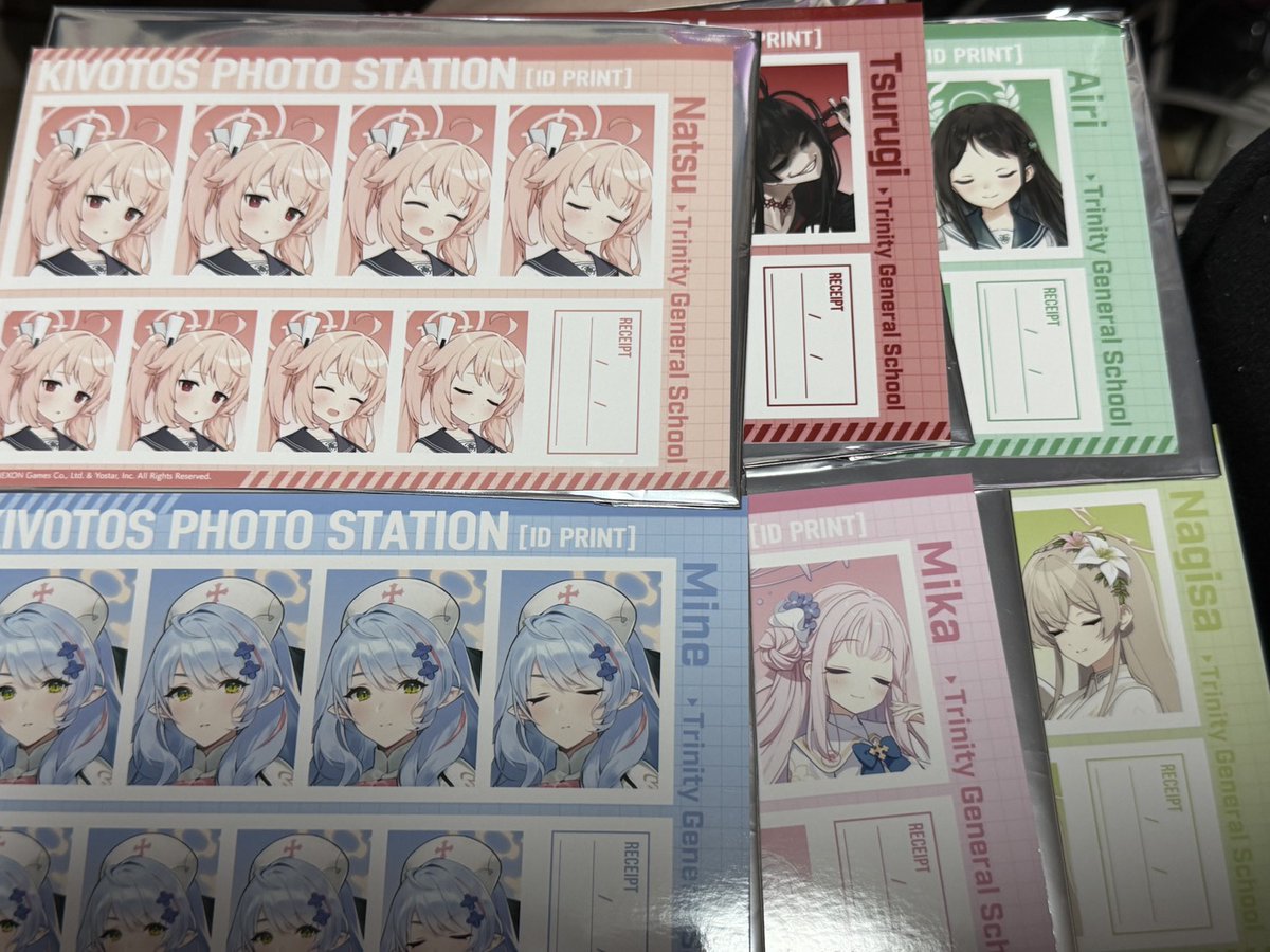 64pjcj's tweet photo. 【交換】ブルーアーカイブ　証明写真館 vol.2
譲)ナツ、ツルギ、アイリ、ミネ、ミカ、ナギサ
求)ウイ

都内手渡しか郵送での交換を考えています。 https://t.co/YxmgnKqj9E