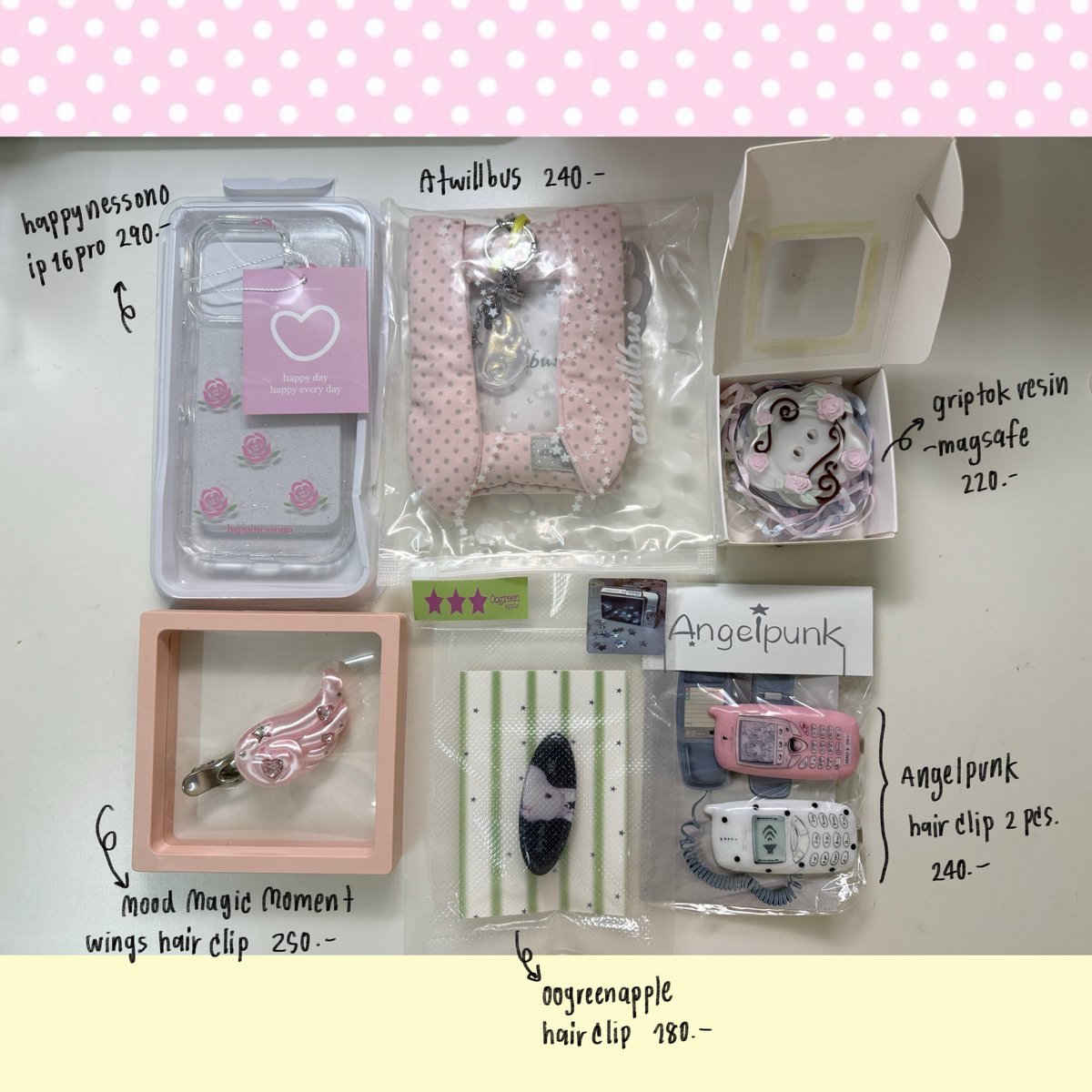 catsolutelyy's tweet photo. พร้อมส่ง #inscatsolutely 

♡ หูฟัง Oah type-c 230.- lightning 250.-

♡ happinessono / atwillbus / oogreenapple / mood magic moment / angelpunk 

♡ มีพร้อมส่งรายการตามรูป ราคาอยู่ในรูปนะคะ บางรายการไม่มีผลิตแล้ว หมดแล้วหมดเลยค่ะ

📮 ค่าส่งเหมา 35 บาท

🛒สั่งซื้อ/สอบถาม : dm https://t.co/2QXNsKoRHd
