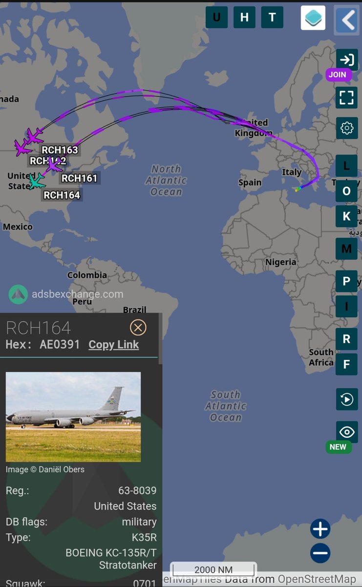 sipjack1776's tweet photo. 4x Tankers returning CONUS out of Sigonella.
#AE0650/58-0049/RCH163
#AE0687/60-0349/RCH162
#AE0238/58-0074/RCH161
#AE0381/63-8039/RCH164 https://t.co/uCjN20yehJ