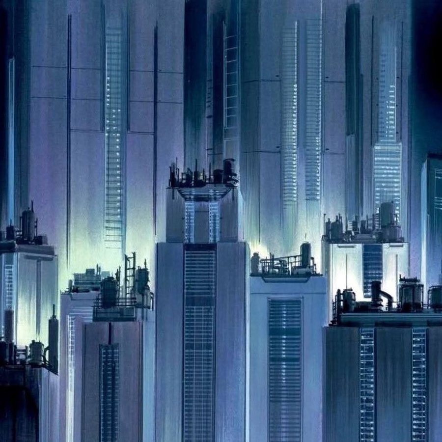SciFiArchives's tweet photo. Gorgeous landscapes from Ghost in the shell https://t.co/C4A1g7mkja