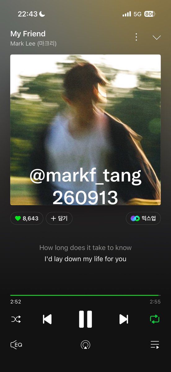 markf_tang's tweet photo. @upperroomlabel #MarkLee #마크리 
#MyFriend_MarkLee 
#MyFriend_Streaming 
22시 인증완🍏 https://t.co/EzPFoV6iZb