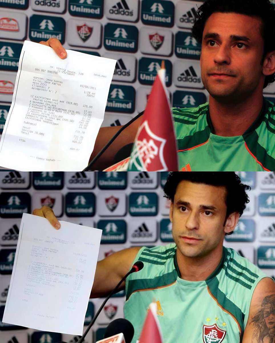 MotivacionesF's tweet photo. 🇧🇷🍹 ¡FRED Y LA CONFESIÓN MÁS SINCERA DEL FÚTBOL!

En 2011, Fred fue señalado por supuestamente haber tomado ¡60 CAIPIRINHAS! antes de un partido con Fluminense. 😭🍹

El delantero brasileño no se quedó callado y convocó una conferencia de prensa para mostrar la factura y aclarar la situación.

¿La realidad? No fueron 60…

Fueron 27. 😂🇧🇷

🤝 La honestidad ante todo. ¡Fred no iba a permitir que exageraran la historia!