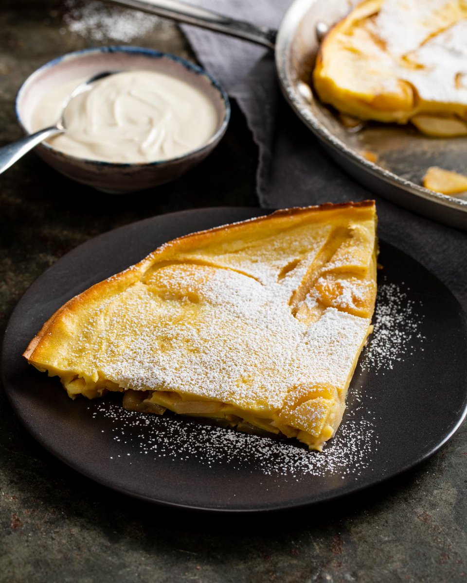 TestKitchen's tweet photo. Caramelized Granny Smith apples baked in butter, brown sugar, and cinnamon right into a German-style pancake, bringing just the right sweet-tart flavor to stand up to the rich, custardy pancake. https://t.co/w4OcIK1b10 https://t.co/83R4Pc7XU7