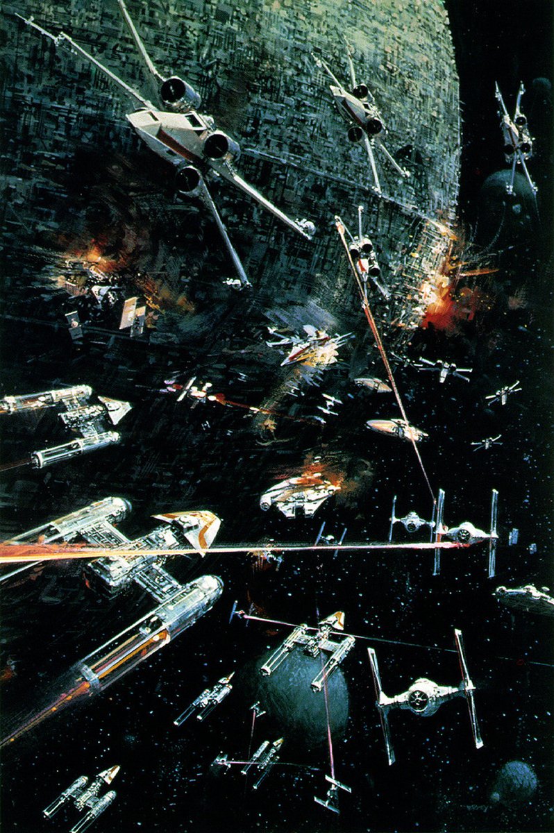 SciFiArchives's tweet photo. A classic John Berkey Star Wars poster from 1977 https://t.co/mcyUprBlEE