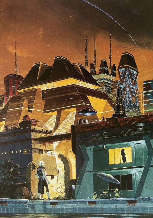 SciFiArchives's tweet photo. Manchu’s sci-fi worlds feel like cities from a future that never happened. https://t.co/imxuwiFrcS