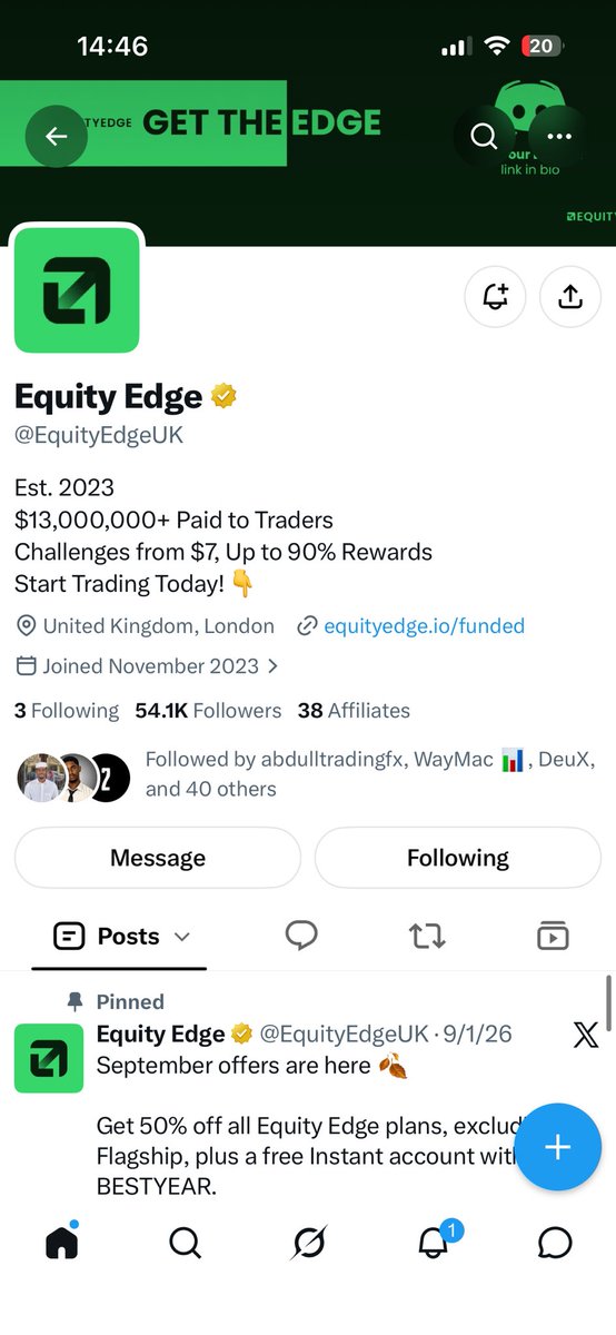 DC_Allison27's tweet photo. @babujin_fx @BiGJOSH401 @EquityEdgeUK @EquitySpace1 Ready for this! 🔥 I’d treat the account like a business, not a lottery ticket. Protect the downside, stay patient, and let every trade follow the plan.

@BiGJOSH401 https://t.co/6FPBmVgpdE