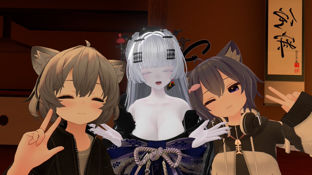 minamon_vrchat's tweet photo. よひらさん、ルトさん、らぎちゃんとお写真！！
#VRCおうまがとき https://t.co/UFoKW3B6aI