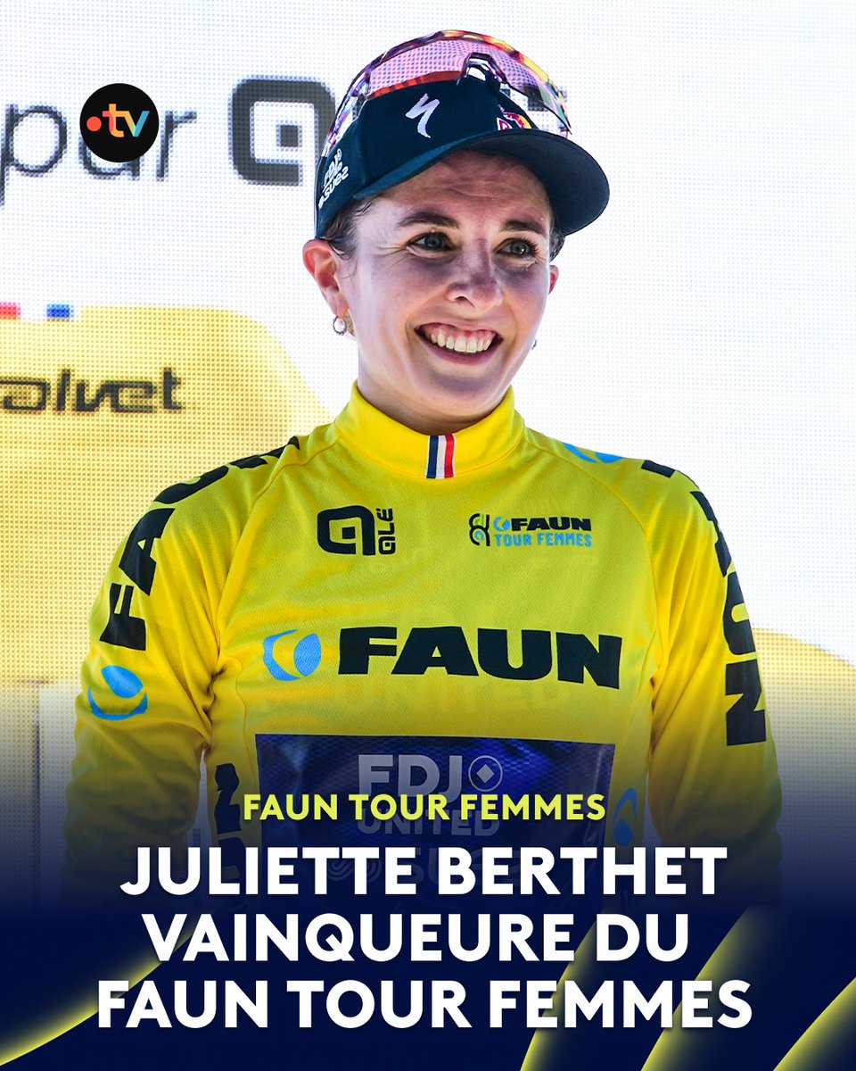 francetvsport's tweet photo. 🚴♀️ #FaunTourFemmes | 🇫🇷 Après deux victoires d’étapes, Juliette Berthet s’offre le classement général du Faun Tour Femmes !
💪 Aidée par sa coéquipière Lauren Dickson, vainqueure du jour, Juliette Berthet termine deuxième de l’étape et devance à nouveau Niamh Fisher-Black. https://t.co/IvubpnzJlJ