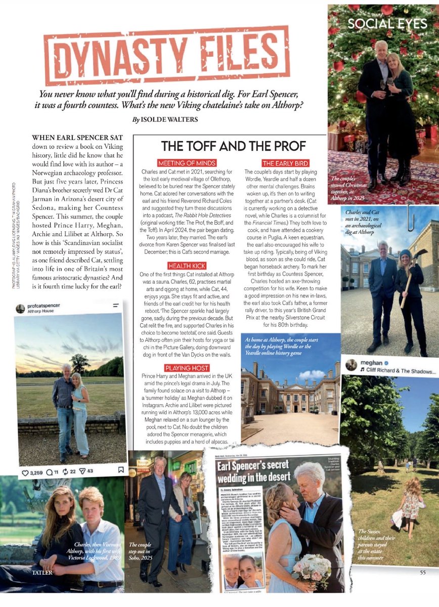 cspencer1508's tweet photo. Just sent this by a friend - I don’t read pieces in the Press about me (I’m not very interesting, frankly) but this is a light and fun take by @Tatlermagazine on Cat and me that made us both smile. https://t.co/V2D3OkiDRD