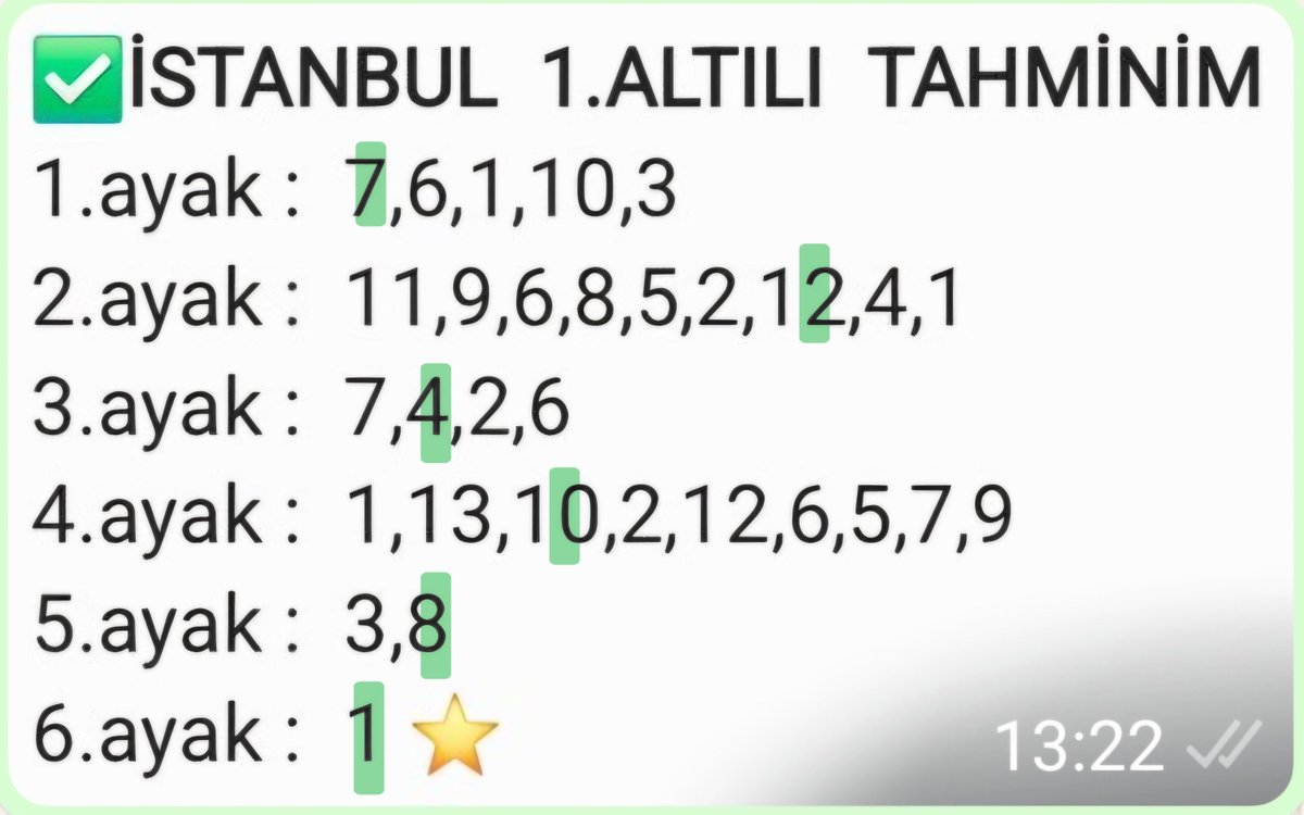 VatanseverFelek's tweet photo. İSTANBUL Altılı serimiz devam ediyor bir hafta içinde 5 defa doğru tahmin ettik. 

⭐️  13.216.25 TL ⭐️
veren  İSTANBUL  1.altılısı  SON 4OO ALTILI TAHMİNLERİ üyelerine hayırlı olsun.
• Bu yılın 206 .doğru tahmin edilen altılısıdır. 🧿
İ https://t.co/01FpiIcUnk