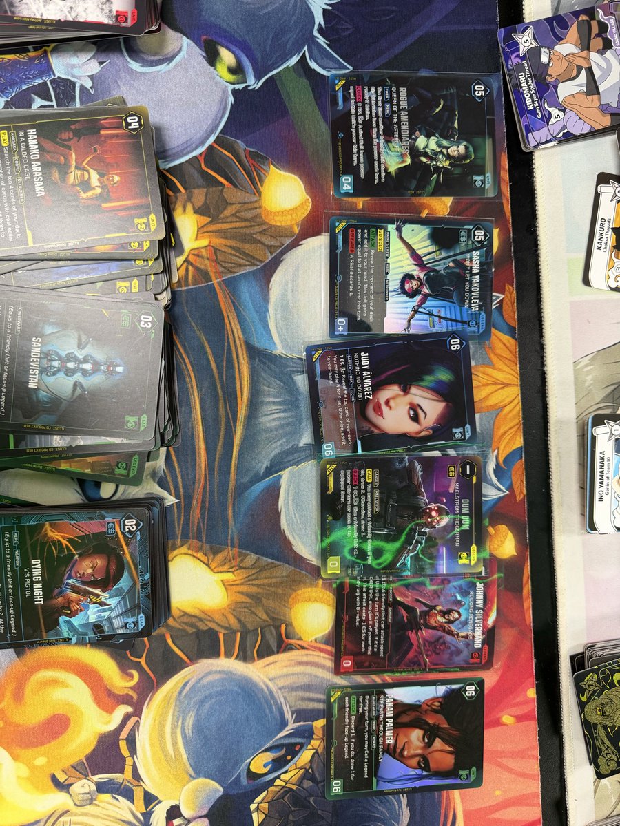 Gutsman85's tweet photo. Our #CTCG event we hosted at Game-O-Storus was a great success. We treated it very informally, everyone played some rounds and I even raffled off my Rebecca promo to an attendee that I got at Gencon! I was fortunate enough to get a box, and lots of great pulls were had! https://t.co/M2qWYvRuwS