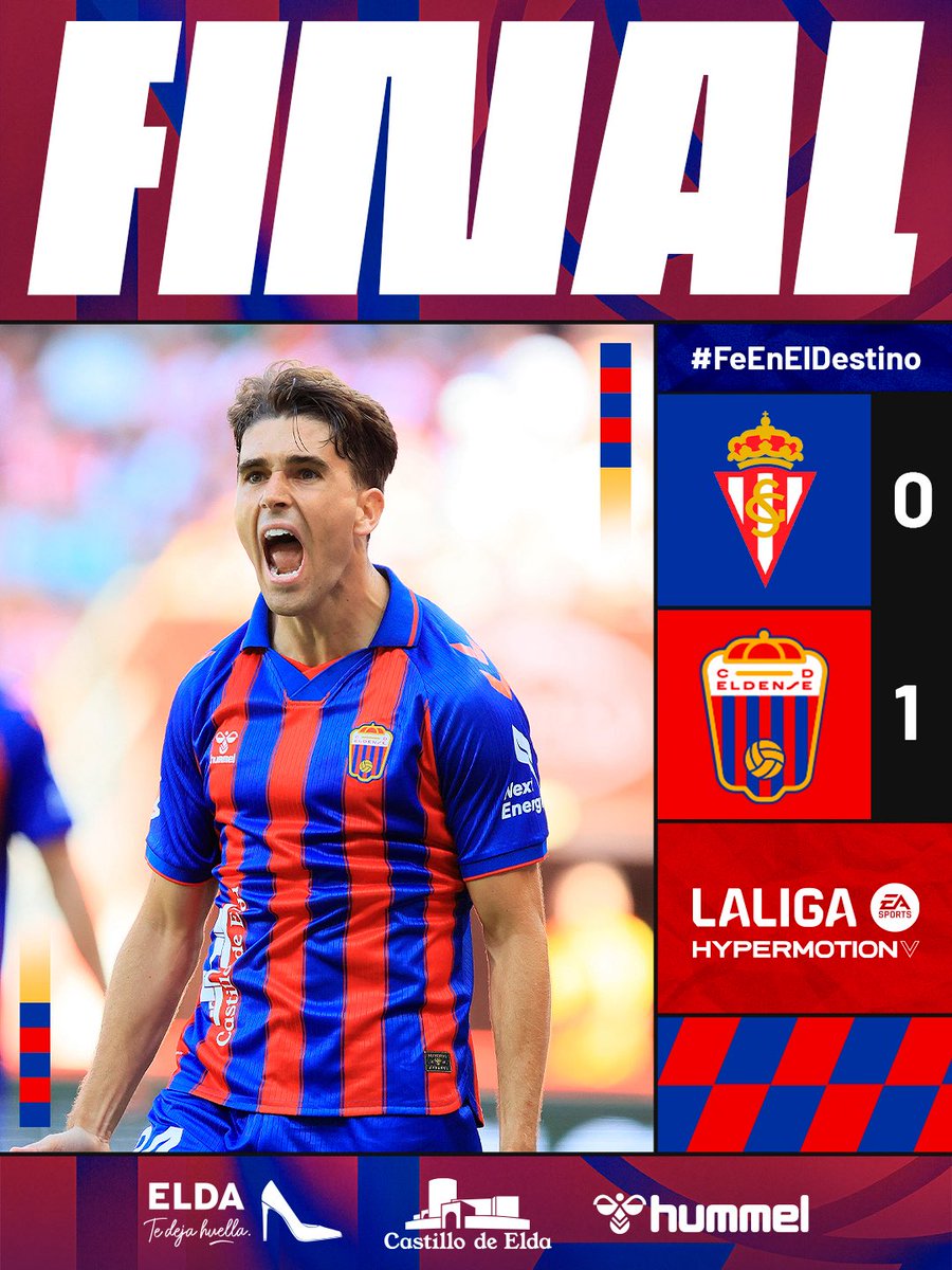 CD_Eldense's tweet photo. 🔚 90’ | 0-1 | Final del #RealSportingEldense en El Molinón-Enrique Castro “Quini” 🏟️

#AupaDeportivo #LALIGAHYPERMOTION https://t.co/NxUUvZR0me