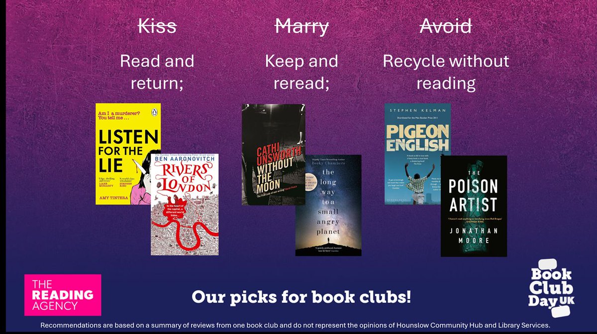 LBHLibraries's tweet photo. They also played a version of "Kiss, Marry, Avoid" with some of the books which they have read in the 12 years of their current incarnation! https://t.co/JpLFceymWM