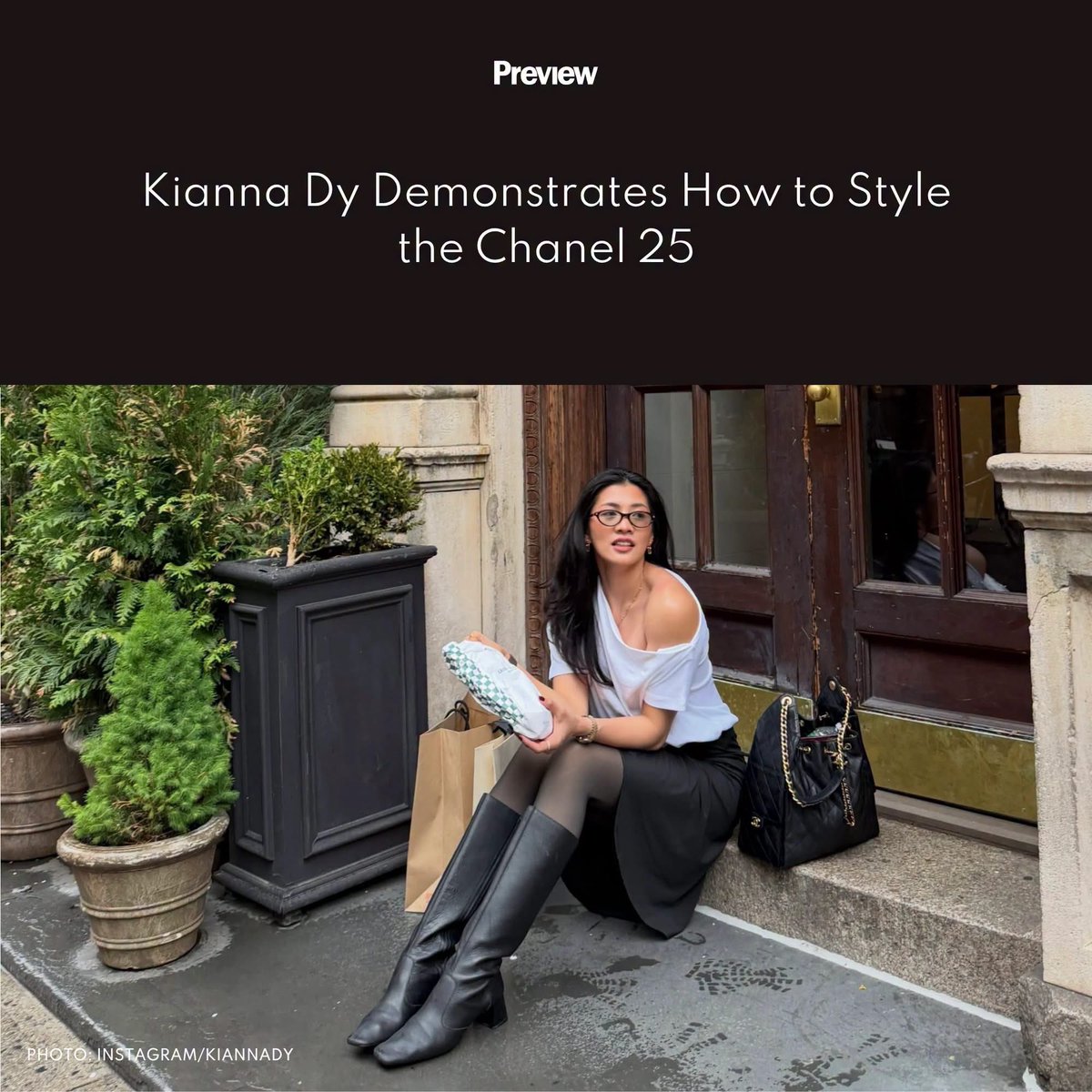 dypointcity_ofc's tweet photo. @KiannaDy @previewph @KiannaDy puts her signature on the CHANEL 25 👜✨ See how she styles one of Chanel’s latest icons and explores the art of styling in @previewph Fashion’s latest feature 🖤

Read the full story via the links below: 

🔗: https://t.co/m1VCXET55o
🔗: https://t.co/17mDcax2xr https://t.co/pPsMETg5A0