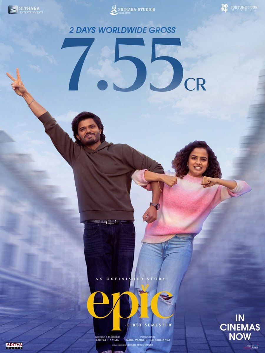 Jaswanth_35679's tweet photo. #Epic Worldwide Day 2 Cross In 7.55Cr+ Crore 💥💥💥
#EPICBlockbuster https://t.co/bfQBmBYvUL