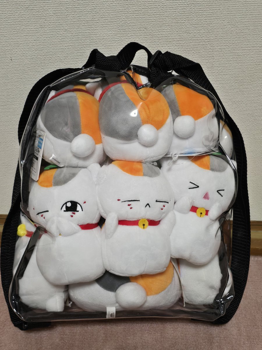 zigemon1971's tweet photo. ダイソーでビニールリュック見つけたから買ってみました。早速ギュウギュウ🤣　推しと一緒に巡礼出来ます😆⤴️💓

#ダイソービニールリュック https://t.co/hzuIP18iP7