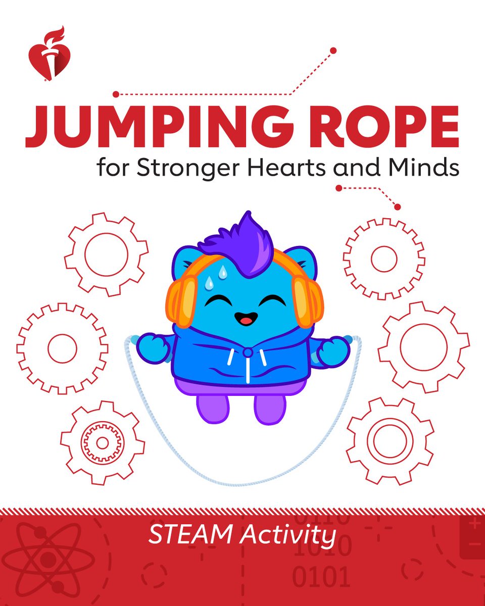 KidsHeartChall's tweet photo. Jump into learning with this fun STEAM activity! 

Designed for grades 6-8, this jumping rope challenge helps students explore physics and math concepts such as rotational motion, angular velocity and speed.

📥 Download the free activity: https://t.co/BHmo8MpsJh https://t.co/d1ehvyNL9x