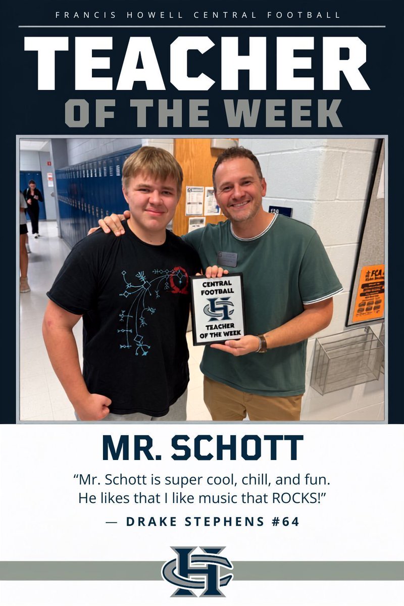 FootballFHC's tweet photo. TEACHER OF THE WEEK
This week, three of our seniors are recognizing teachers who have made an impact on them during their time at FHC.
Thank you to these incredible teachers for supporting, encouraging, and making a difference for our Spartans.
#TeacherOfTheWeek #FHCFootball https://t.co/seBn0j5Fsi